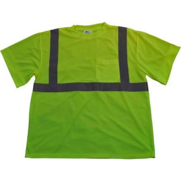 Petra Roc Inc Petra Roc Short Sleeve T-Shirt, ANSI Class 2, Polyester Birdseye Mesh, Lime, 4XL LTS2-4X